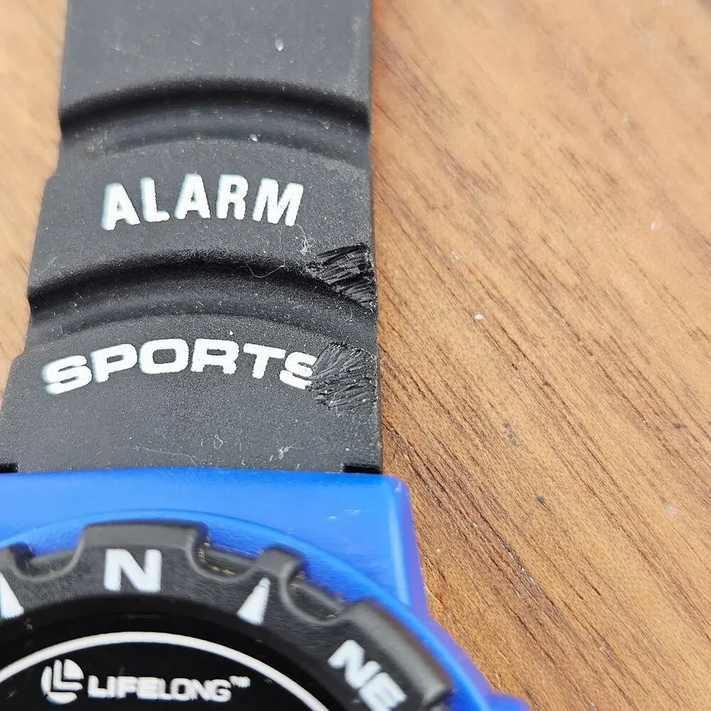 Lifelong Mens Digital Sports Watch Blue Black Running Alarm Sporty Multifunction